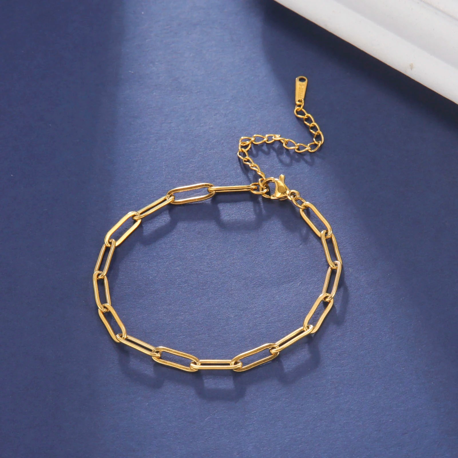 Paperclip Link Chain Bracelet - Minimalist Gold